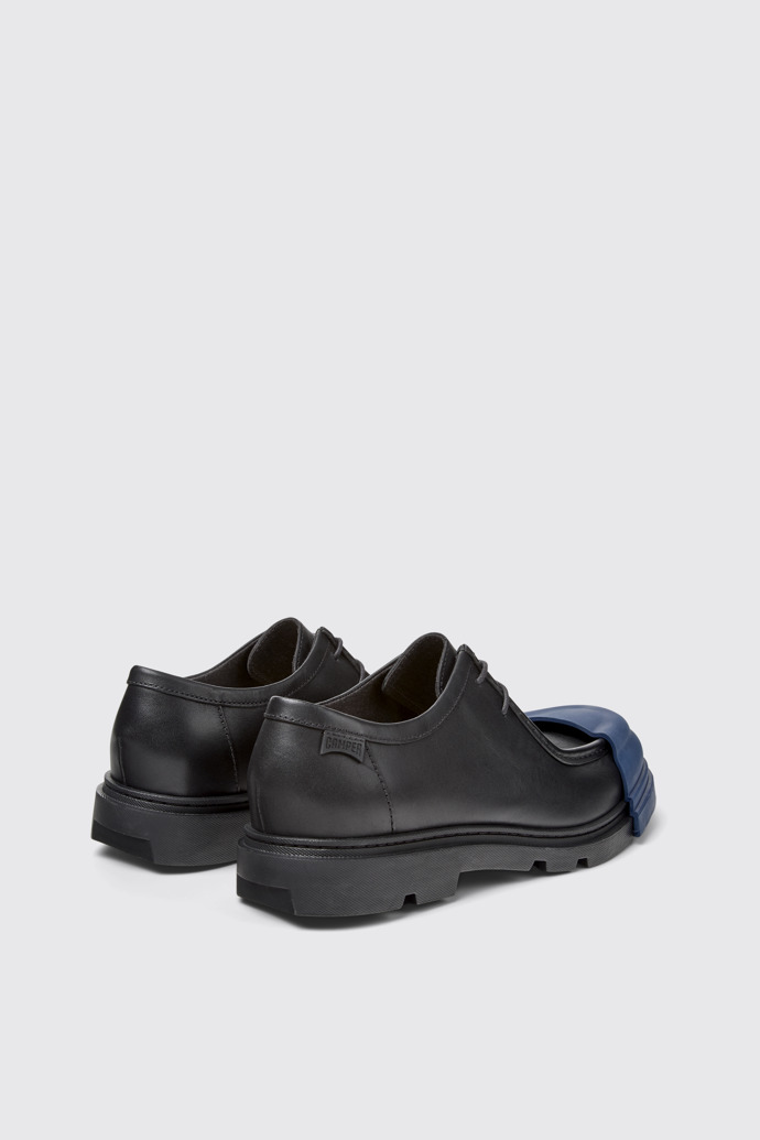 Back view of Junction Black Leather Shoes for Men.