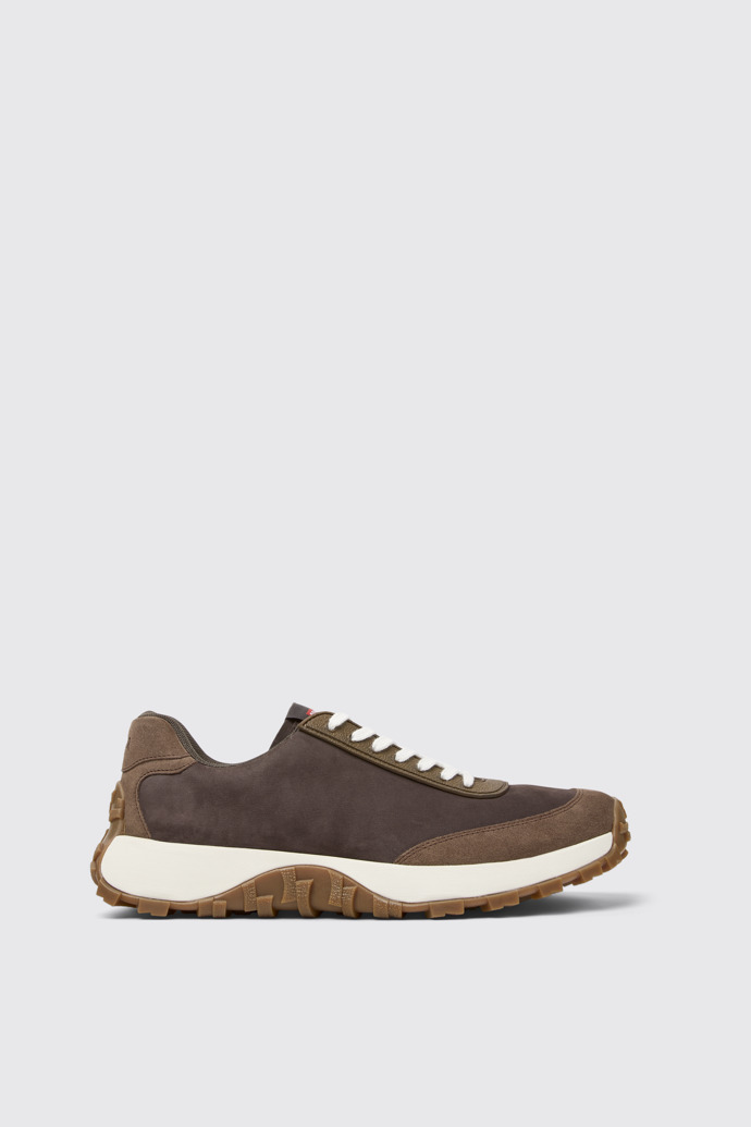 Side view of Drift Trail Brown Nubuck Sneakers for Men.
