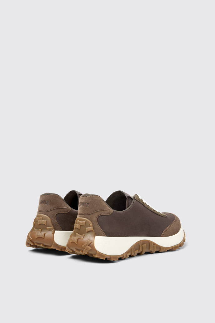 Back view of Drift Trail Brown Nubuck Sneakers for Men.