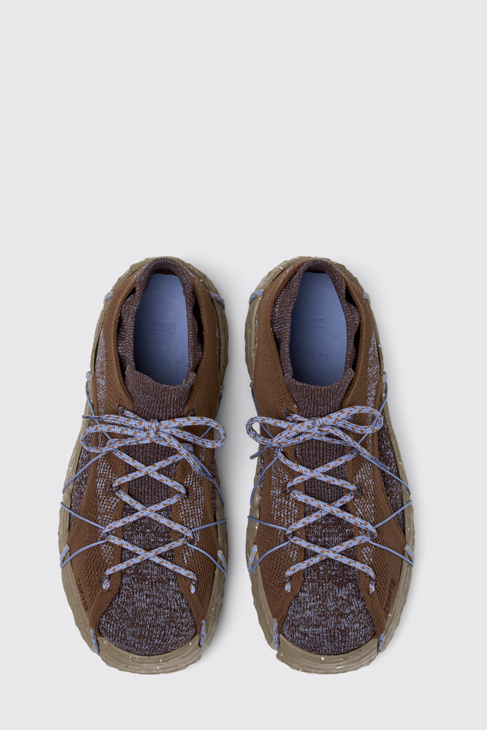 Overhead view of ROKU Brown/Blue Sneaker for Men