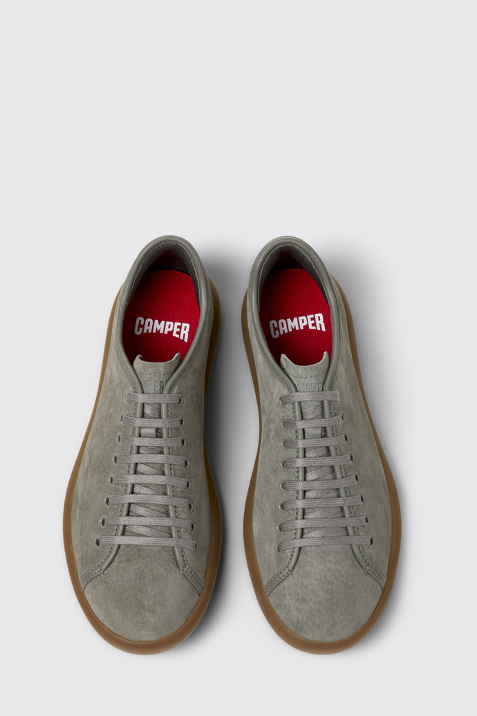 Overhead view of Pelotas Soller Gray Nubuck and Leather Sneakers for Men.
