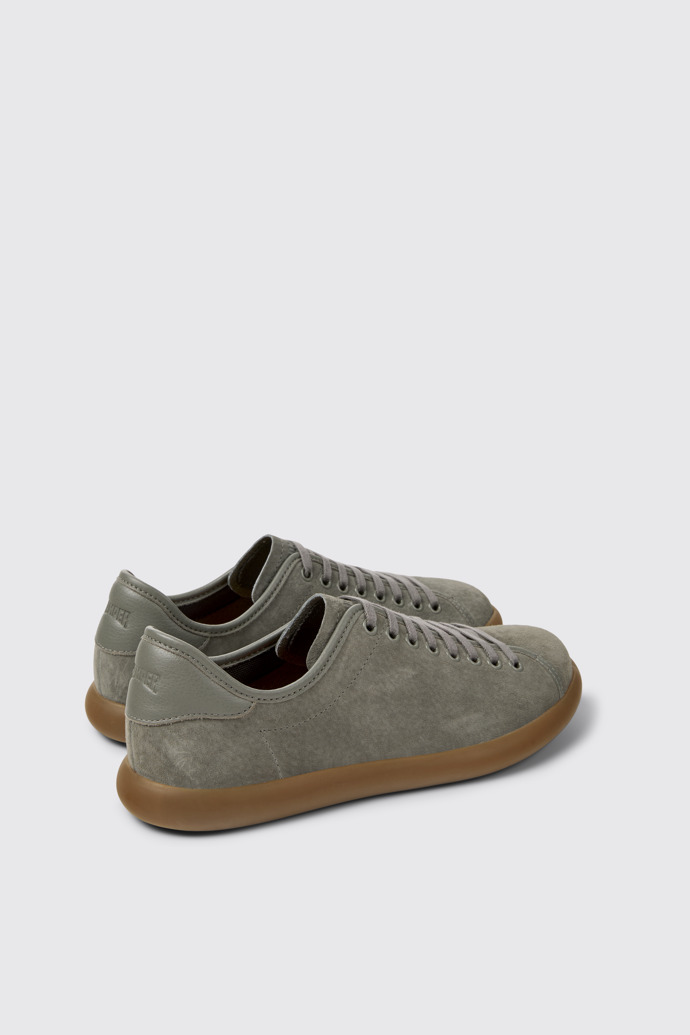 Back view of Pelotas Soller Gray Nubuck and Leather Sneakers for Men.