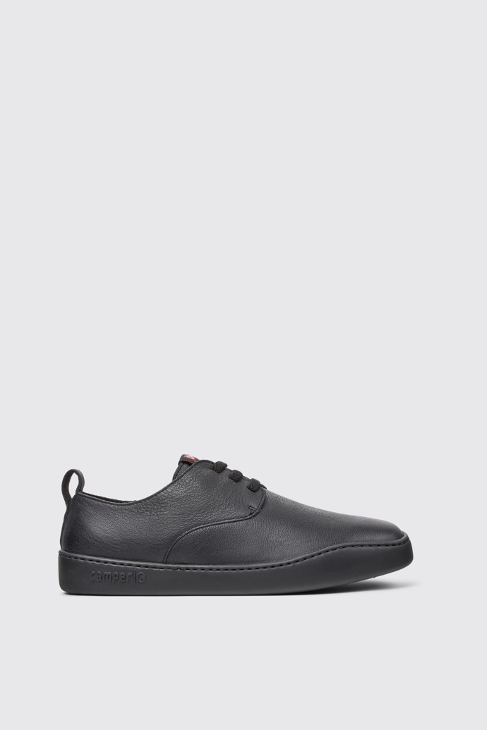 Image of Side view of Peu Touring Black Leather Shoes for Men.