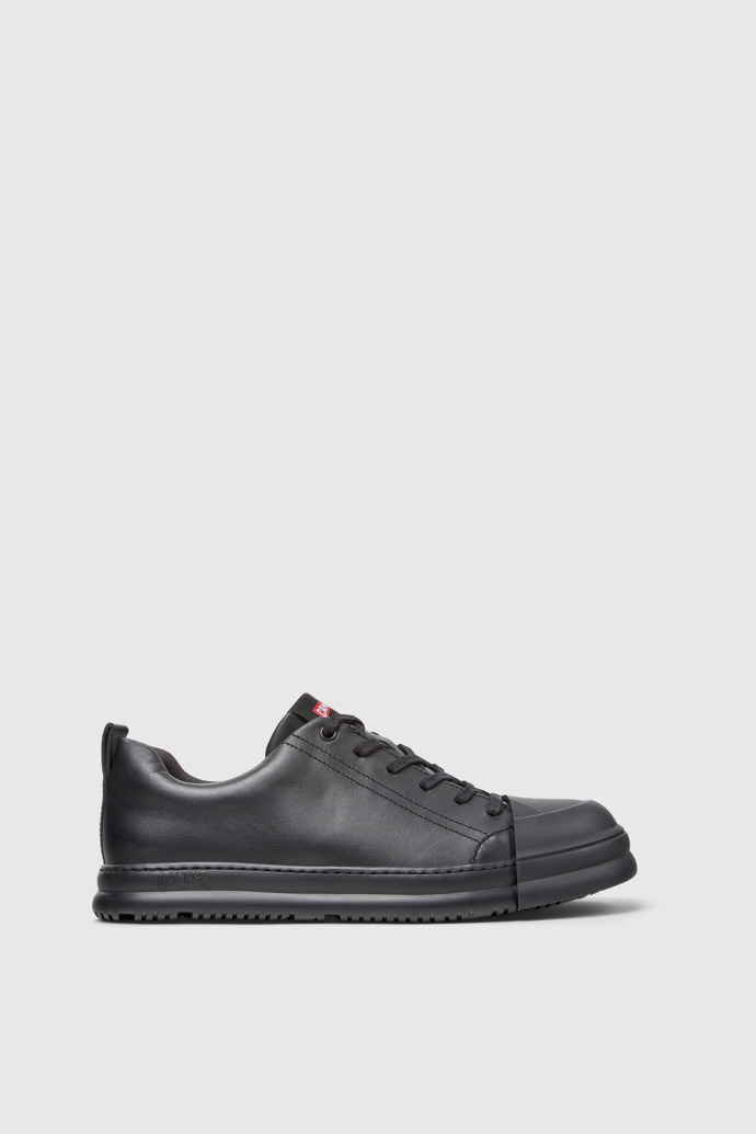 Junction Runner Ténis em couro pretos para homem.