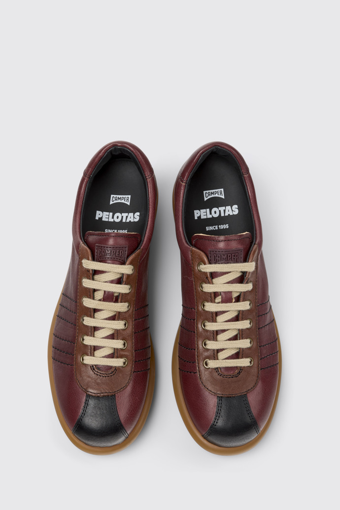 Overhead view of Pelotas Multicolor Leather Shoes for Men.