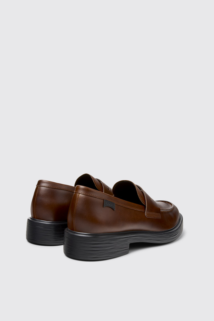 Back view of Dean Brown Leather Moccasins for Men.