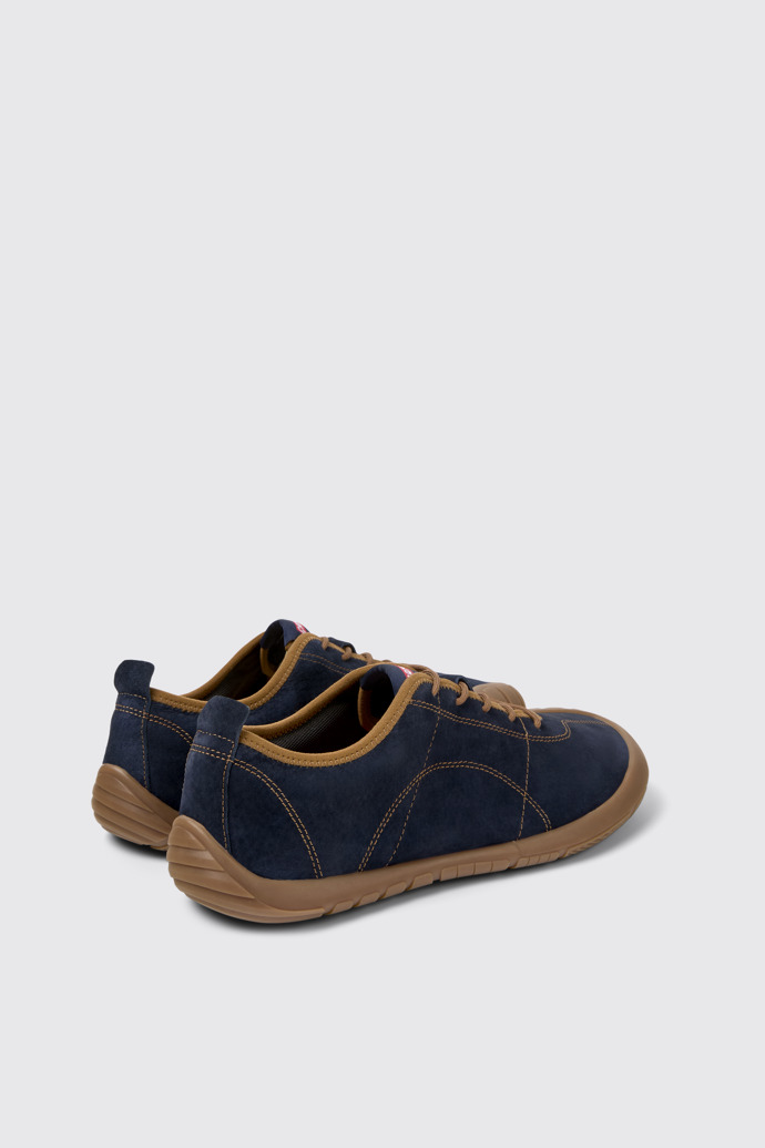 Back view of Peu Path Blue Nubuck Sneakers for Men.