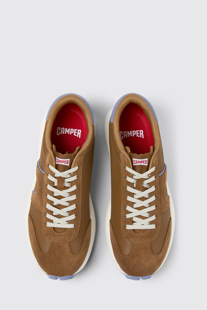 Overhead view of Pelotas Athens Multicolor Leather and Nubuck Sneakers for Men.
