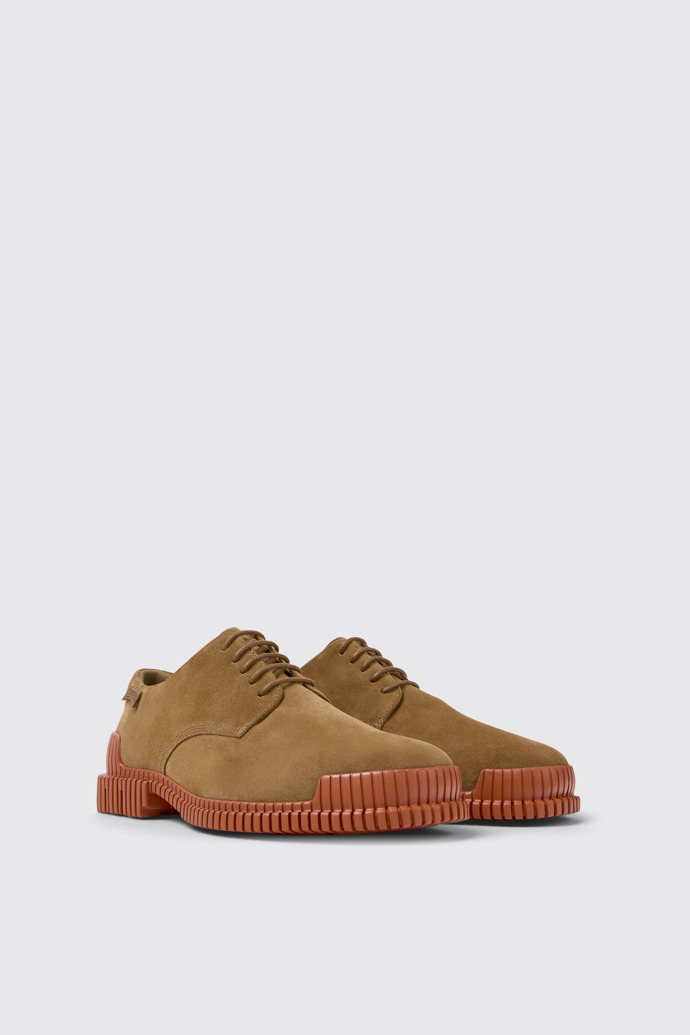Front view of Pix Brown Suede Shoes for Men.