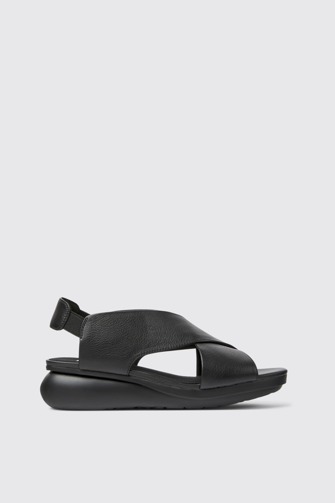 Side view of Balloon Black women’s sandal