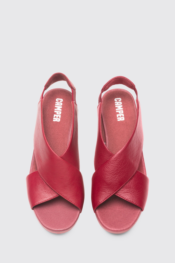 Overhead view of Balloon Red Sandals for Women