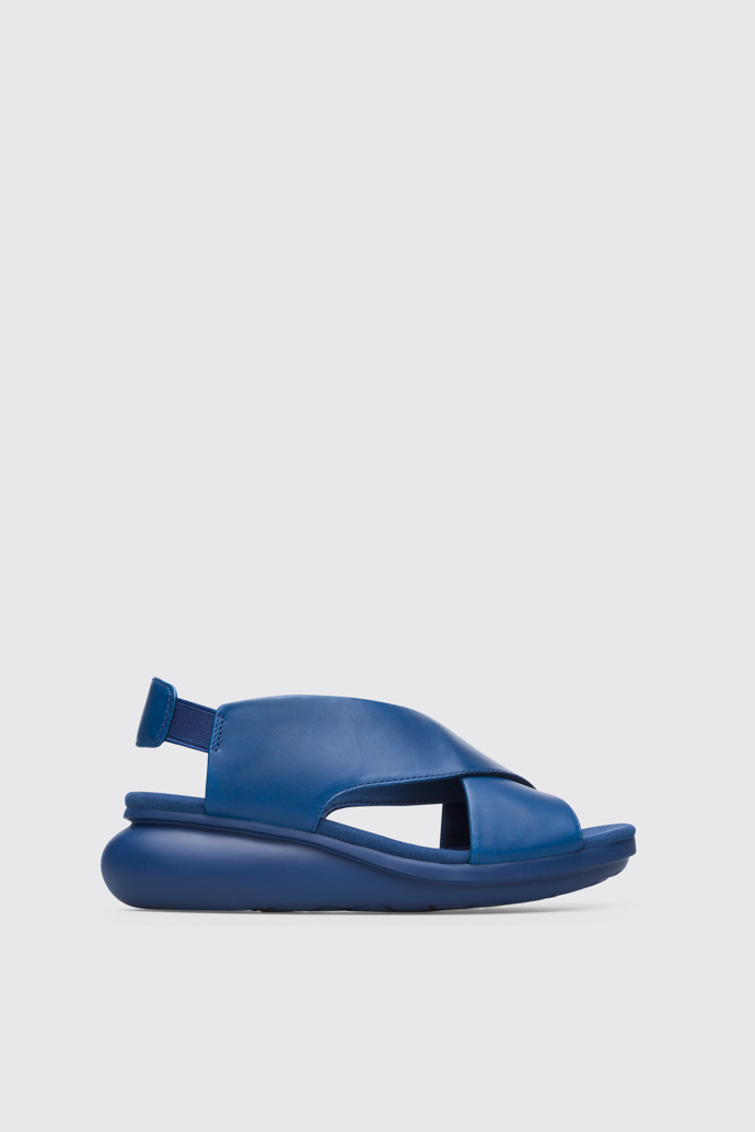 Side view of Balloon Blue sandal for women