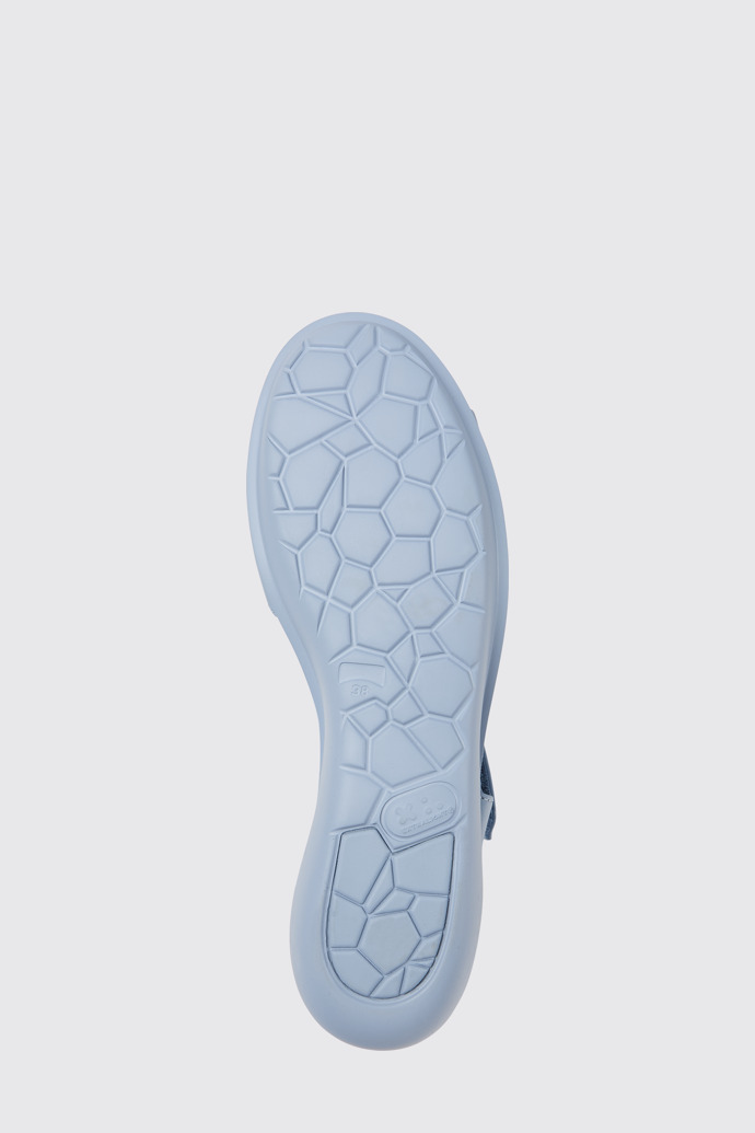 The sole of Balloon Light blue leather sandals for women