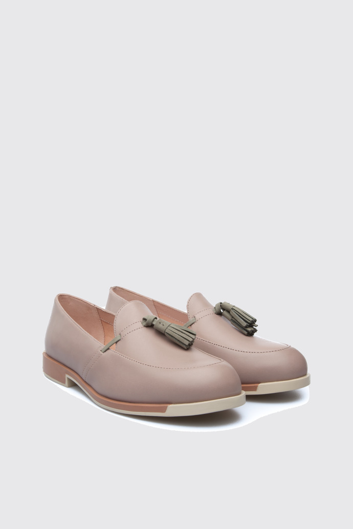 Front view of Bowie Beige Flat Shoes for Women