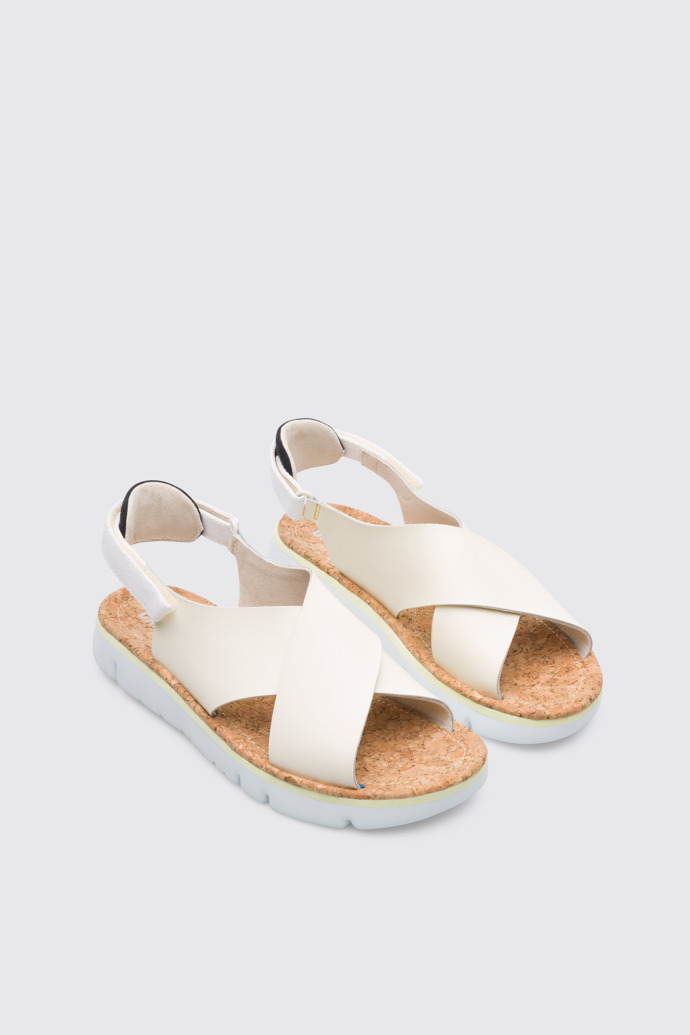 Front view of Oruga Beige Sandals for Women