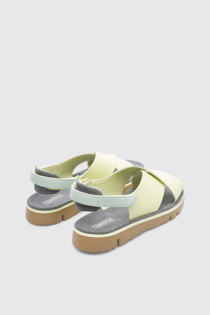 Back view of Oruga Yellow Sandals for Women