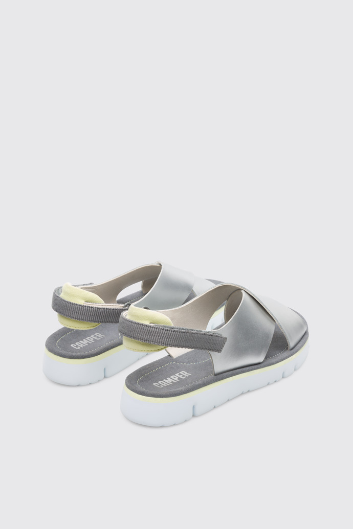 Back view of Oruga Grey Sandals for Women