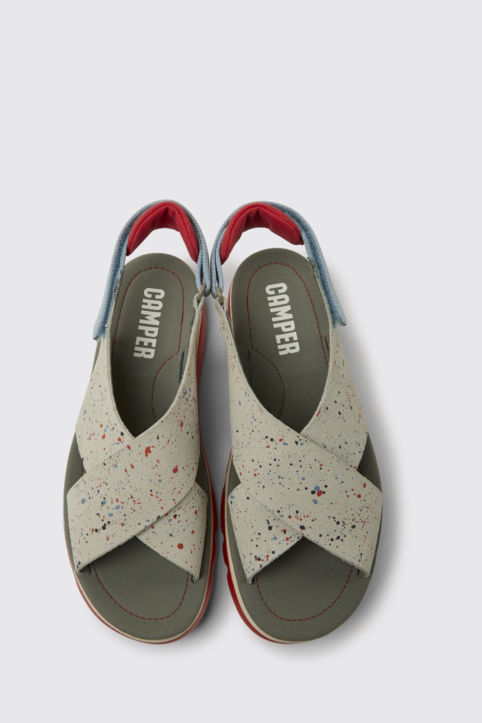 Overhead view of Oruga Multicolored sandals for women