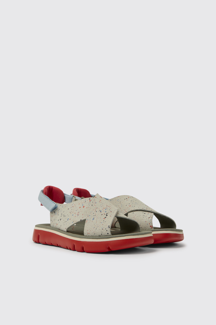 Front view of Oruga Multicolored sandals for women