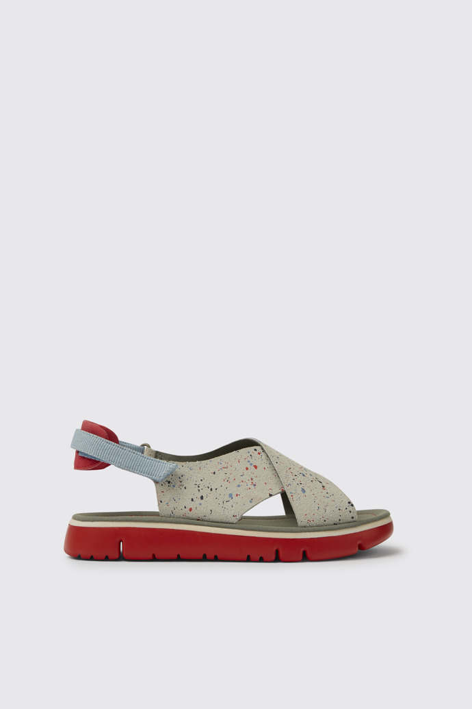 Side view of Oruga Multicolored sandals for women