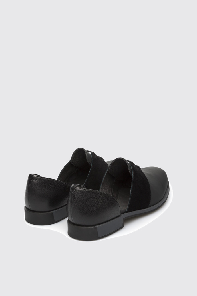 Back view of Bowie Black Flat Shoes for Women