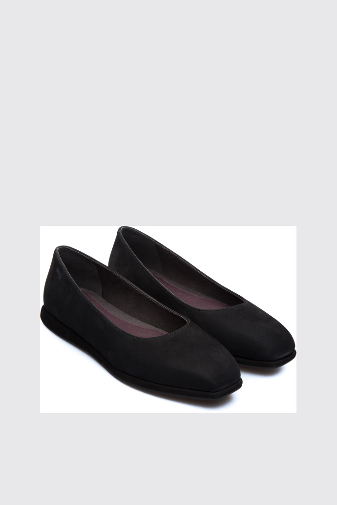 Front view of Fidelia Black Flat Shoes for Women