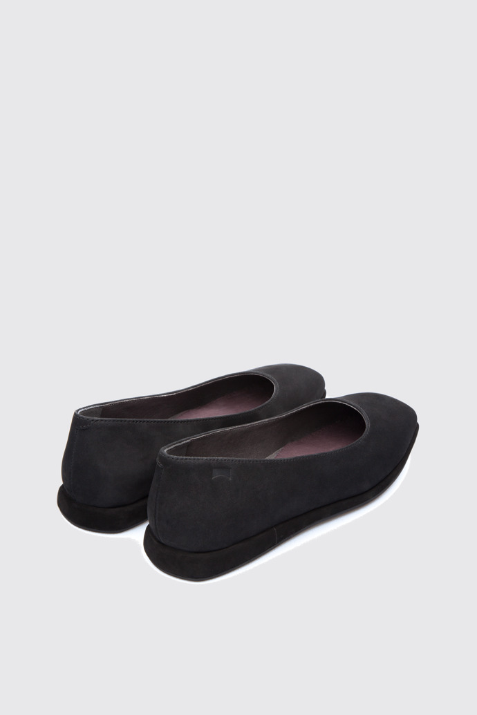 Back view of Fidelia Black Flat Shoes for Women