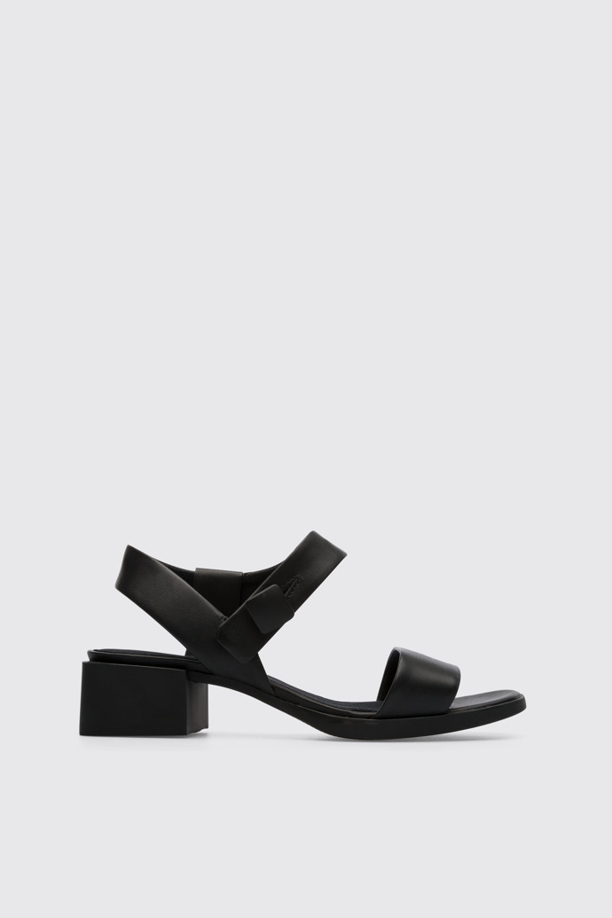 Side view of Kobo Black sandal for women