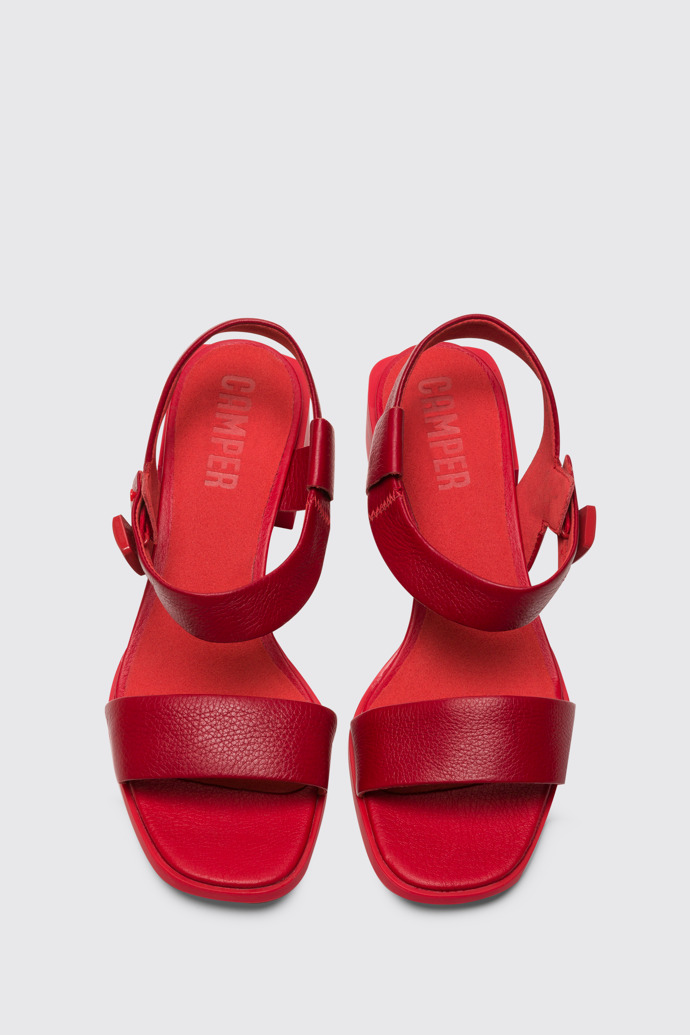 Overhead view of Kobo Red sandal for women
