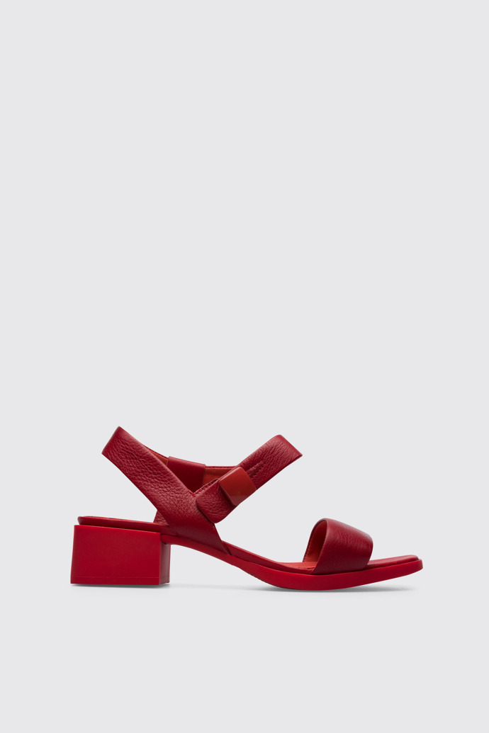Side view of Kobo Red sandal for women