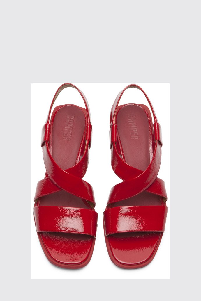 Overhead view of Kobo Red Sandals for Women