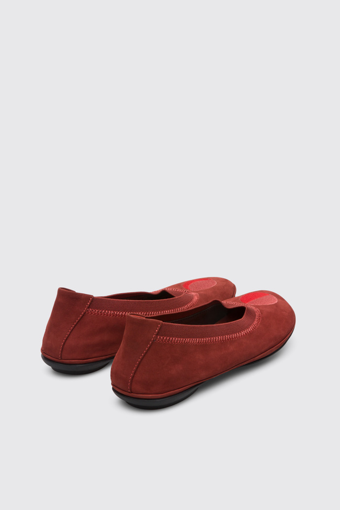 Back view of Twins Red-brown TWINS ballerina shoe for women