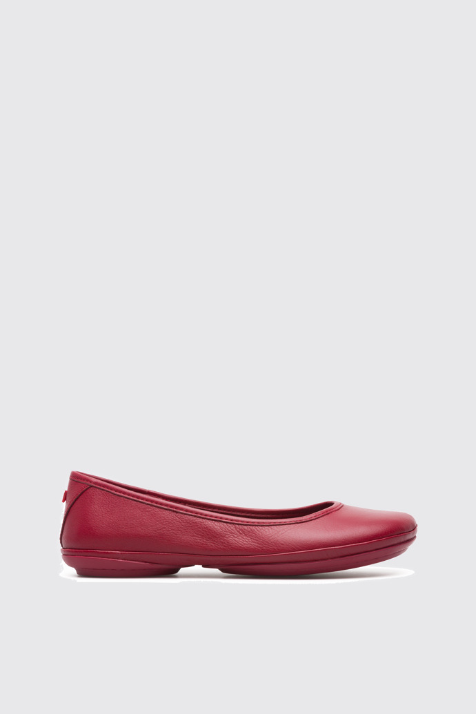 Side view of Right Red Ballerinas for Women