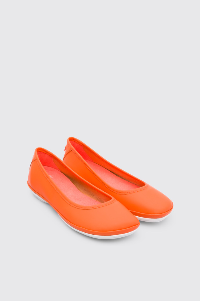 Front view of Right Orange Ballerinas for Women