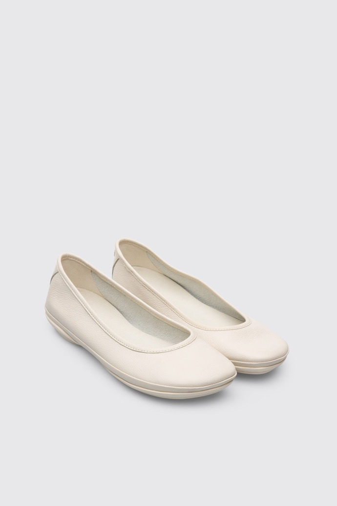 Front view of Right Beige Ballerinas for Women