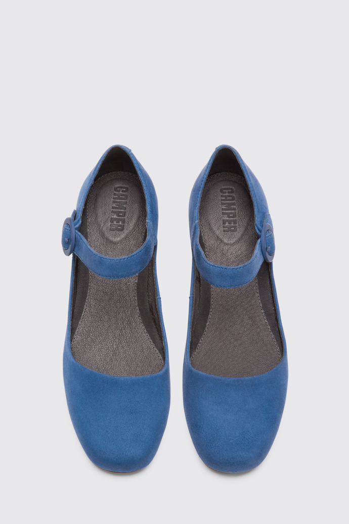 Overhead view of Serena Blue Flat Shoes for Women