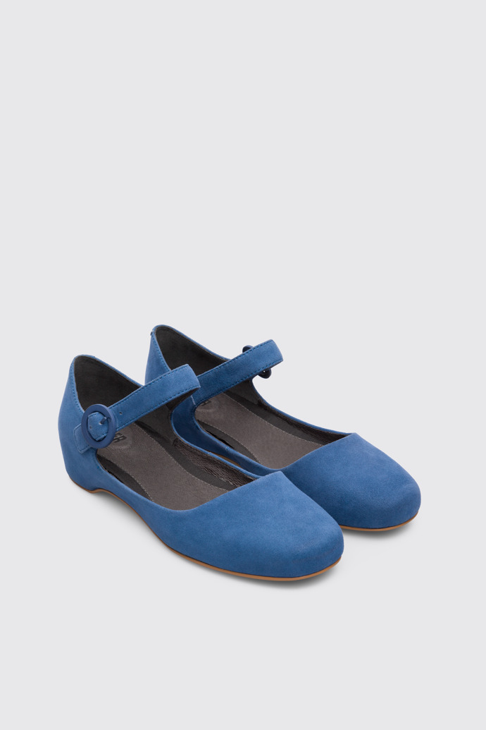 Front view of Serena Blue Flat Shoes for Women