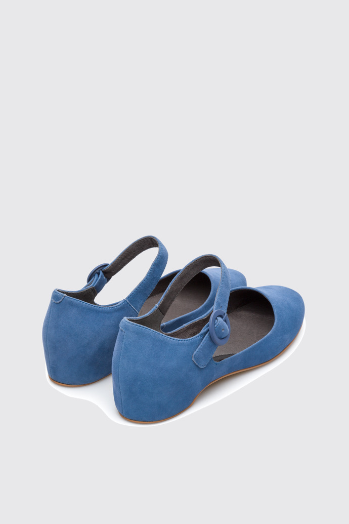 Back view of Serena Blue Flat Shoes for Women