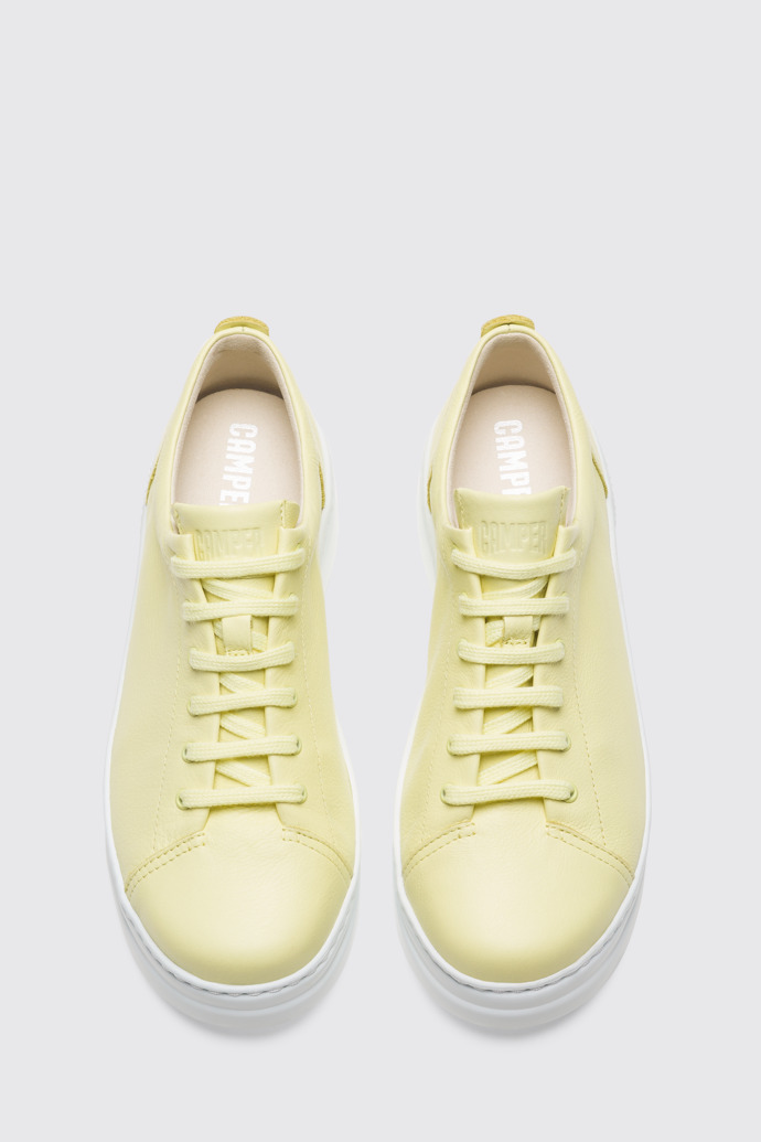 Overhead view of Runner Up Yellow Sneakers for Women
