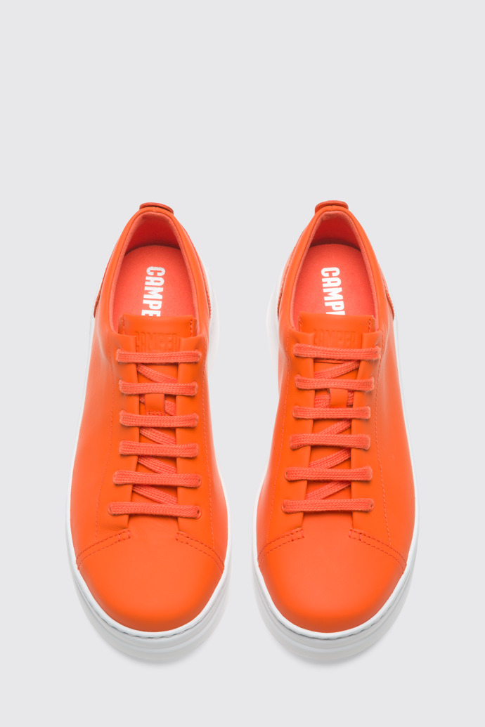Overhead view of Runner Up Orange Sneakers for Women