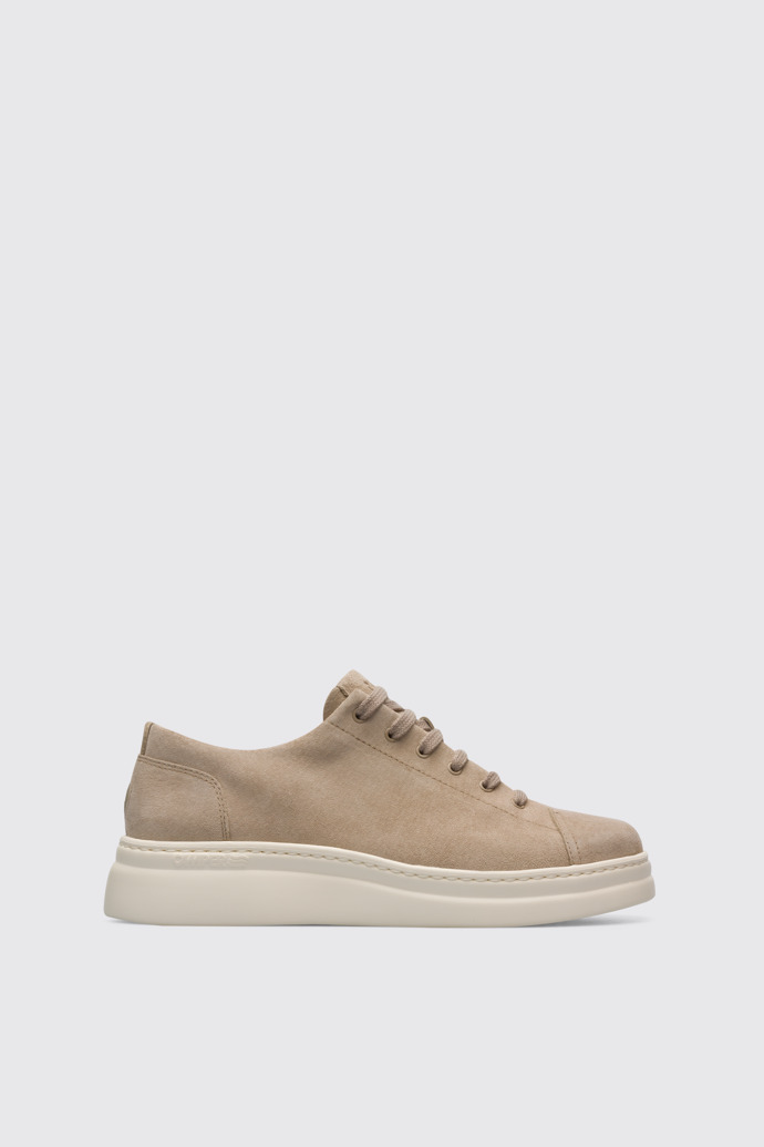Side view of Runner Up Beige Sneakers for Women