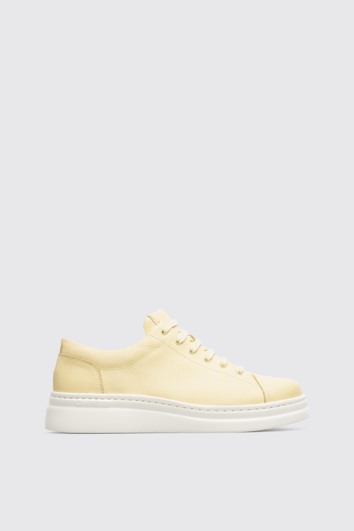 Side view of Runner Up Yellow sneaker for women