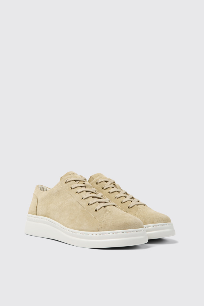 Front view of Runner Up Beige Nubuck Women's Sneakers.