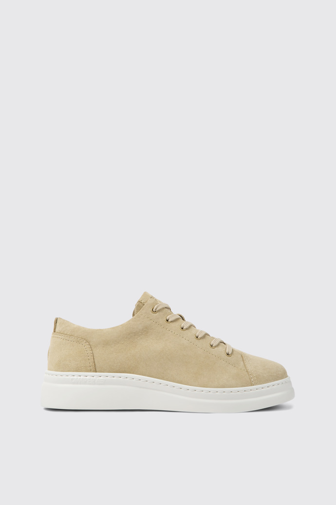 Side view of Runner Up Beige Nubuck Women's Sneakers.