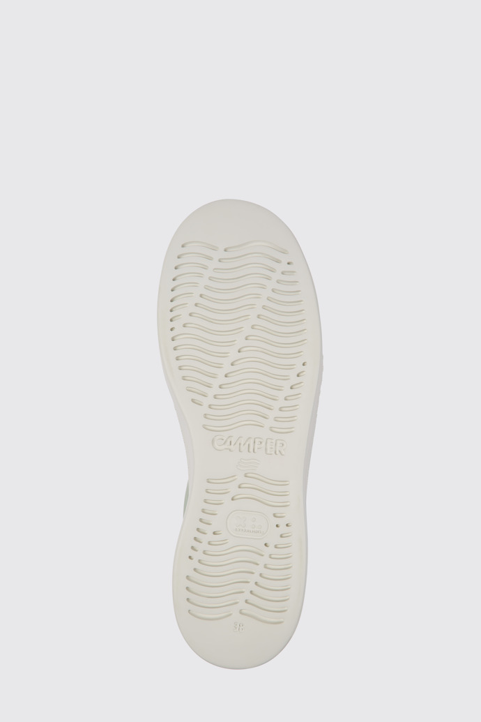 The sole of Runner Up Green leather sneakers for women