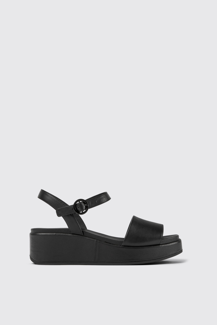 Side view of Misia Black women's sandal