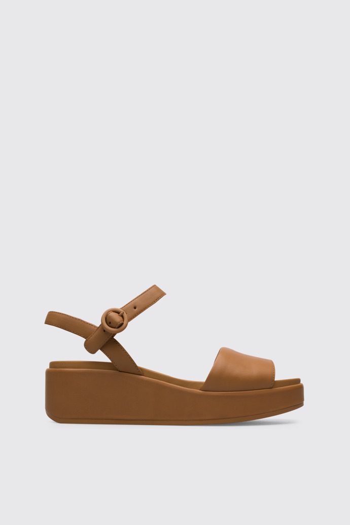 Side view of Misia Women’s tan nude full-sandal