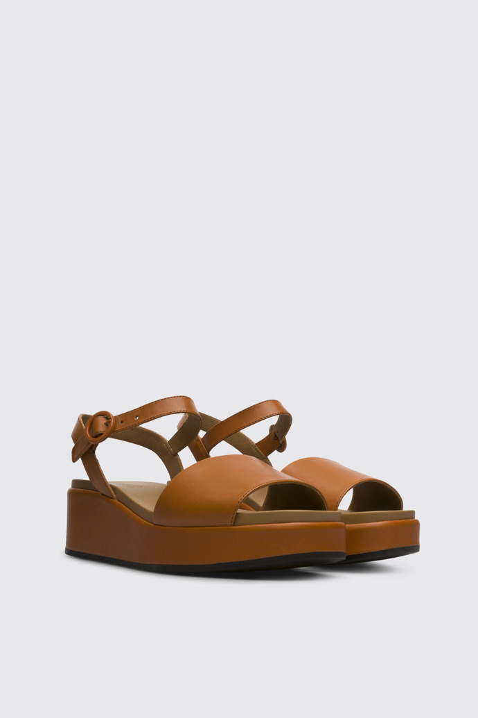 Front view of Misia Brown sandal for women