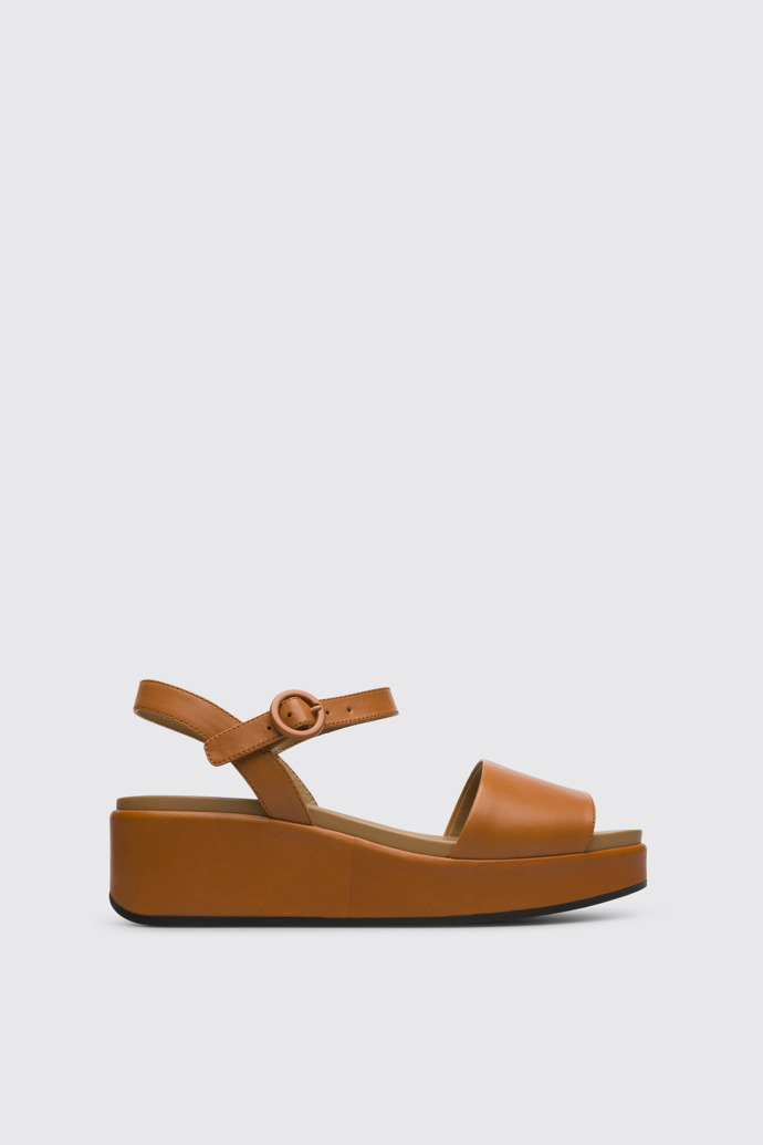 Side view of Misia Brown sandal for women