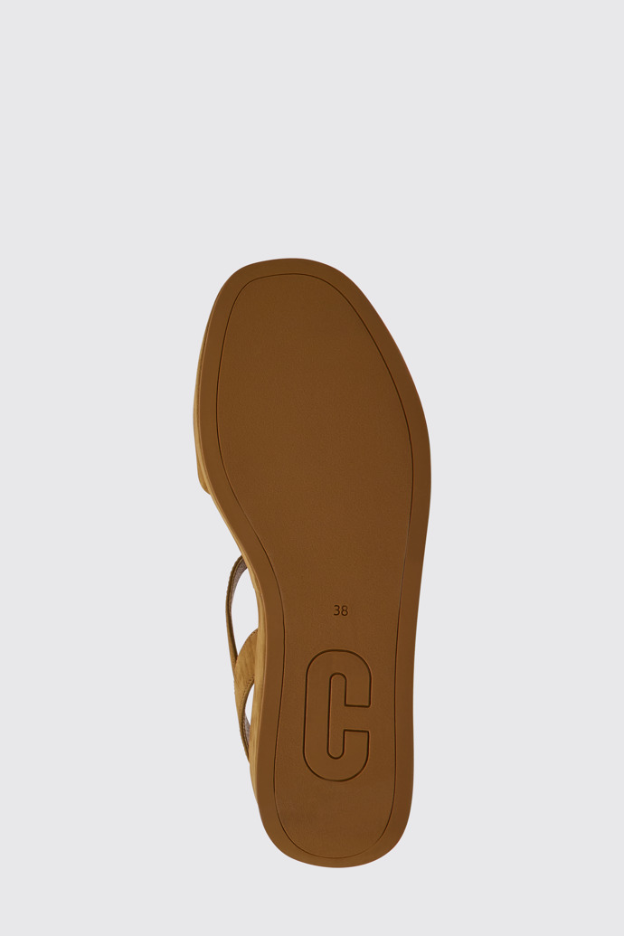 The sole of Misia Brown nubuck sandals for women